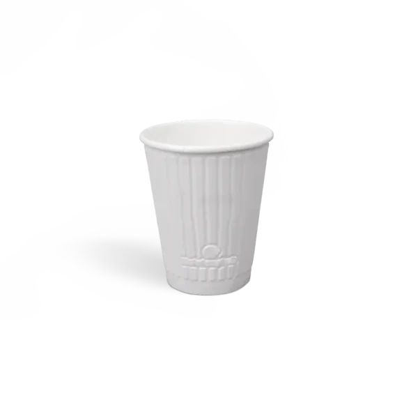 8oz 100% Plastic-Free Embossed Paper Cups - Image 2