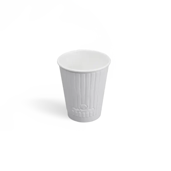 8oz 100% Plastic-Free Embossed Paper Cups - Image 3
