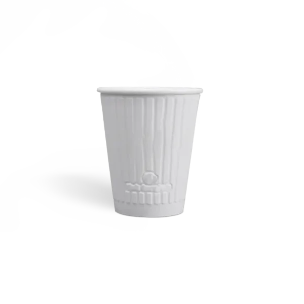 8oz 100% Plastic-Free Embossed Paper Cups - Image 1